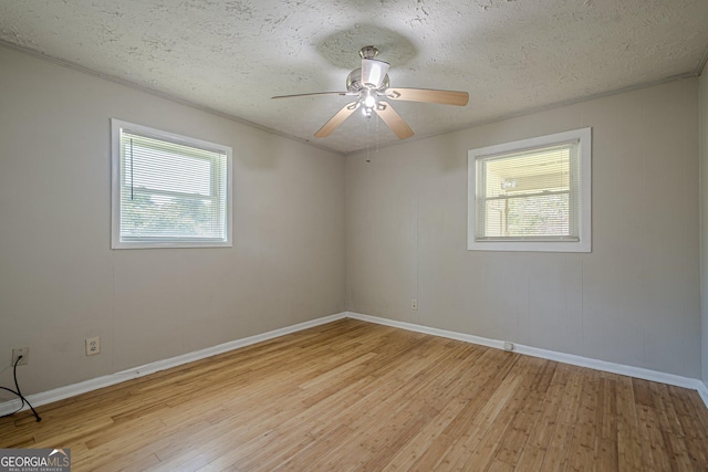 3710 Lynn Dr, Powder Springs, GA 30127 - spare room featuring baseboards, a healthy amount of sunlight, a textured ceiling, and light wood-style flooring