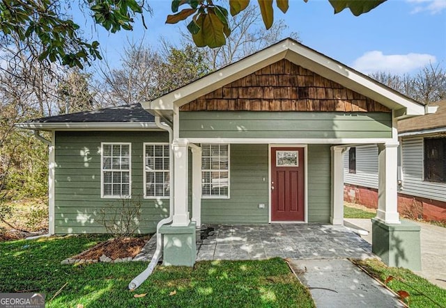 bungalow-style house featuring a porch