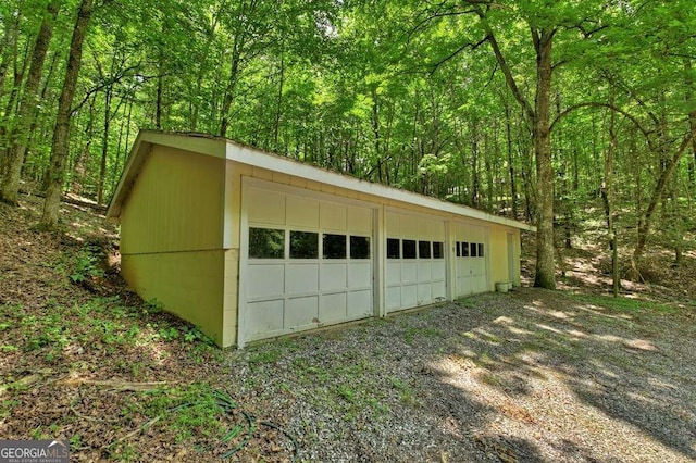 view of garage