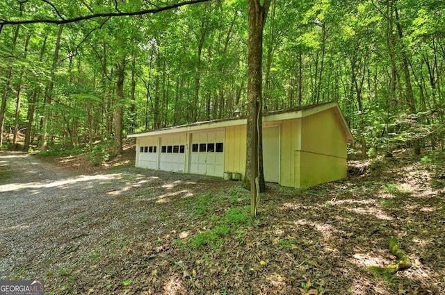 view of garage