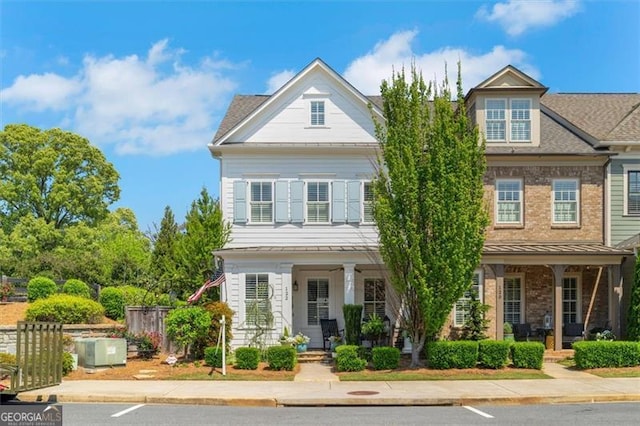122 Brighton Blvd, Woodstock, GA 30188 - multi unit property with a porch, a standing seam roof, and metal roof