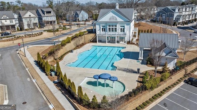 122 Brighton Blvd, Woodstock, GA 30188 - pool featuring a residential view, a patio area, and fence