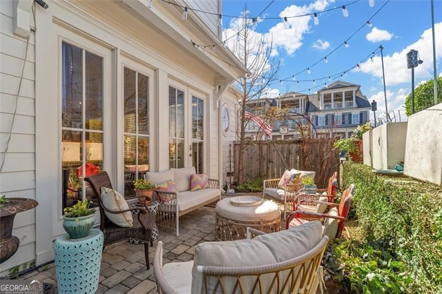 122 Brighton Blvd, Woodstock, GA 30188 - view of patio with outdoor lounge area and fence
