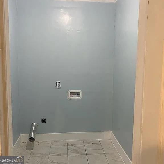 749 Grenada Ter, Macon, GA 31206 - laundry room featuring marble finish flooring, hookup for an electric dryer, and washer hookup
