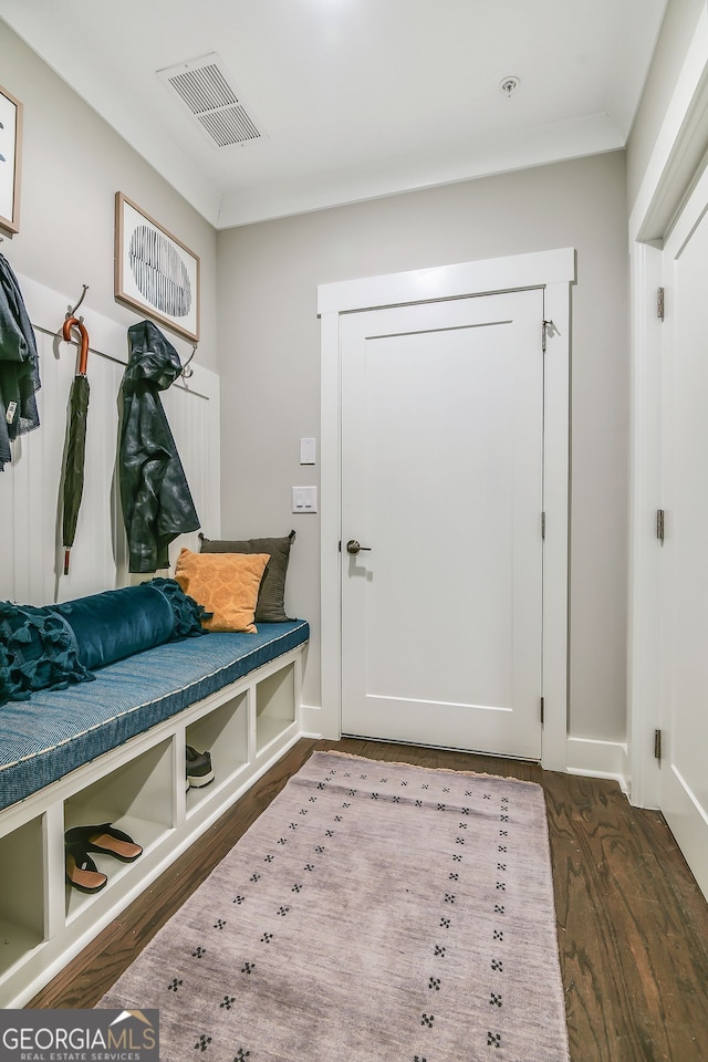 578 Brashy St, Woodstock, GA 30188 - mudroom featuring dark hardwood / wood-style floors