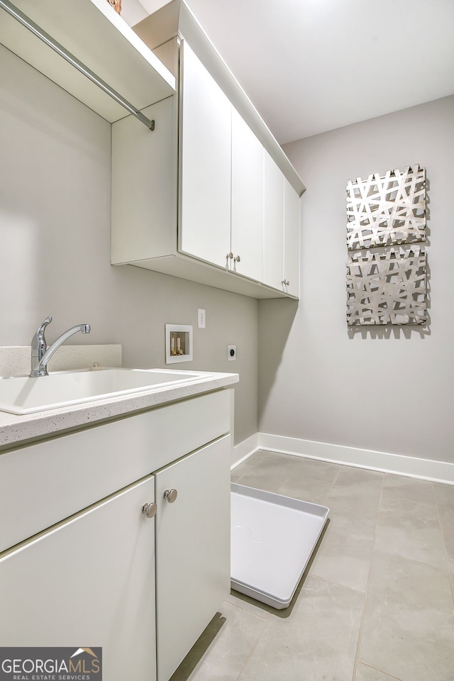 578 Brashy St, Woodstock, GA 30188 - laundry room with washer hookup, cabinets, sink, and hookup for an electric dryer