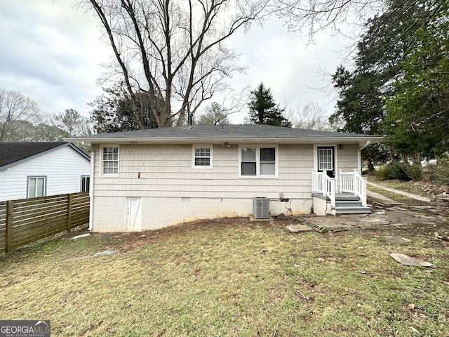2922 Dale Pl, Decatur, GA 30032 - back of house featuring central AC unit and a lawn