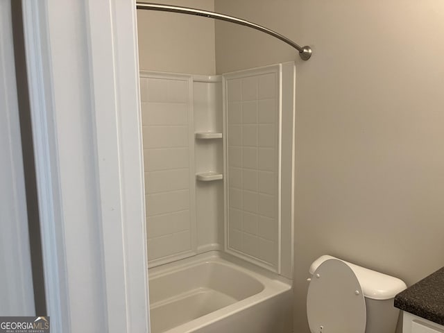 full bathroom with vanity, shower / bathing tub combination, and toilet