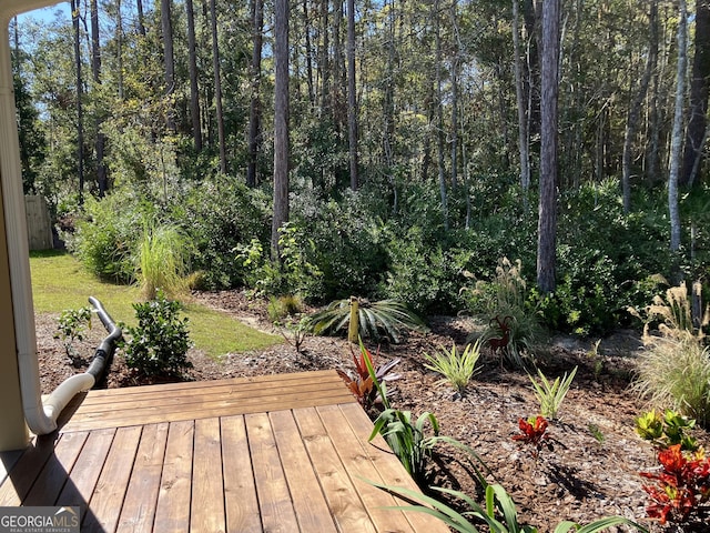 deck with a lawn