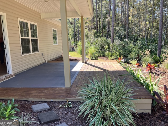 view of patio featuring a deck