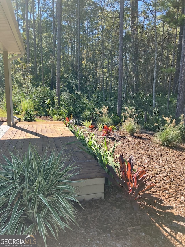 view of yard featuring a deck