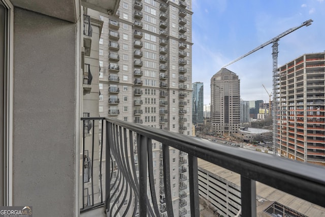 balcony featuring a view of city