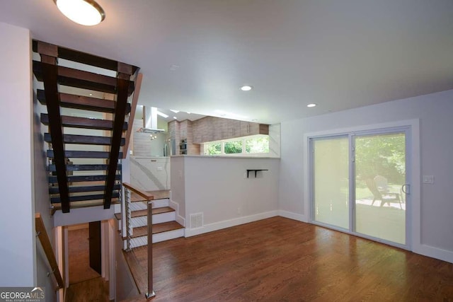 interior space featuring hardwood / wood-style floors