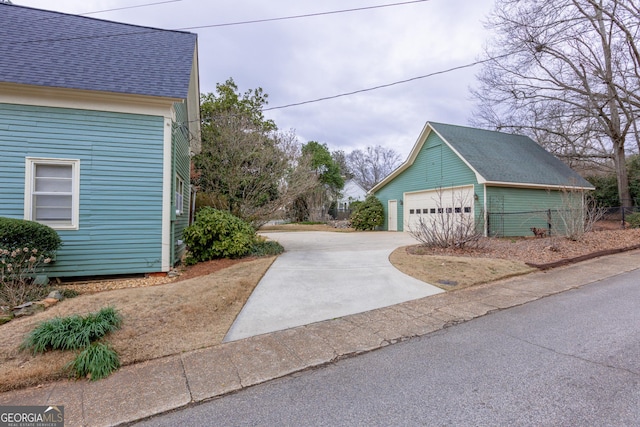 view of garage