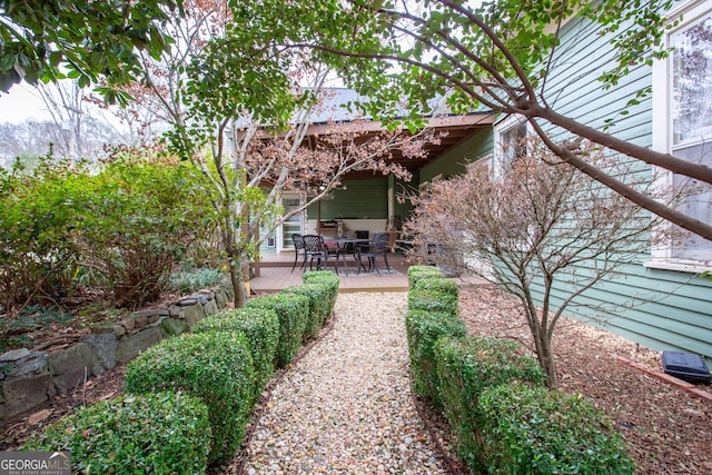 exterior space featuring a wooden deck