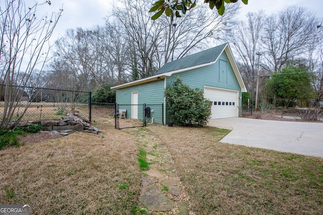 view of side of home featuring a lawn