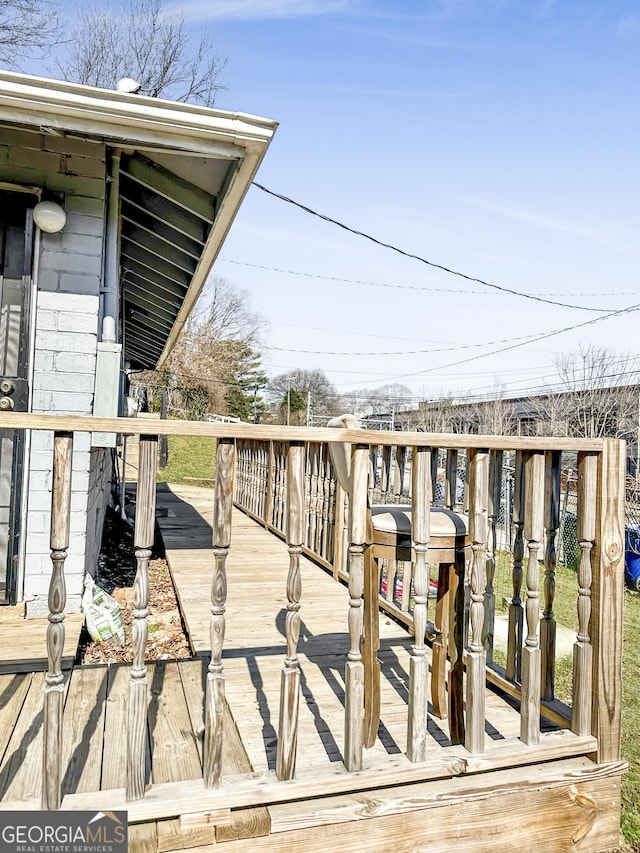 view of wooden deck