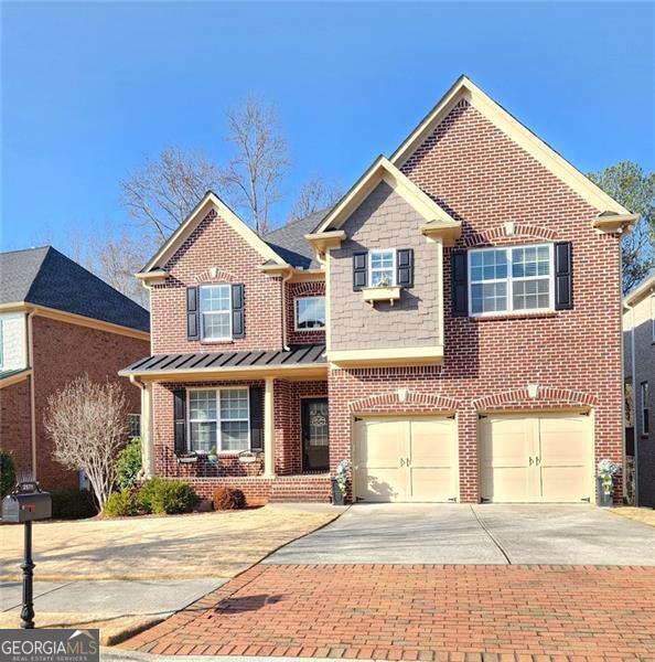 craftsman-style house with a garage