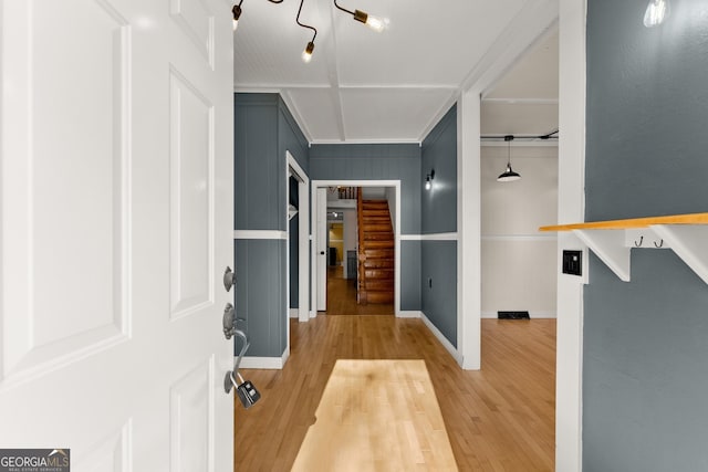 interior space featuring wood-type flooring