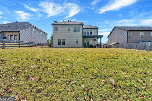 3890 Pleasant Woods Dr, Cumming, GA 30028 - rear view of property with a fenced backyard and a yard