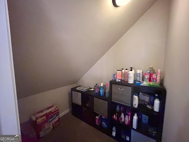 interior space with lofted ceiling