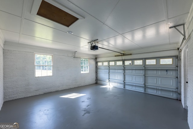 garage featuring a garage door opener