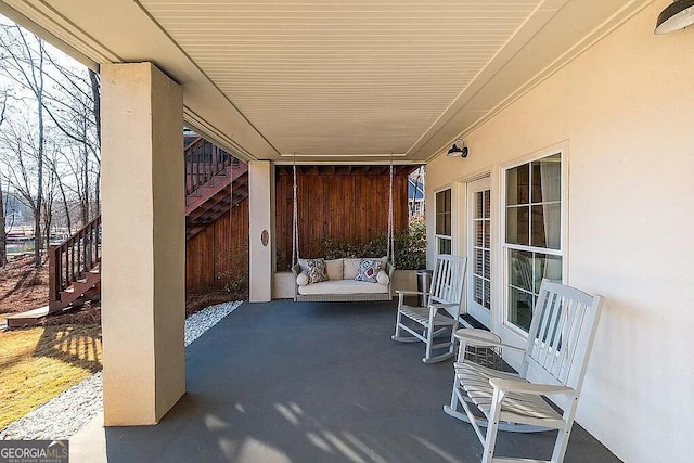 view of patio with a porch