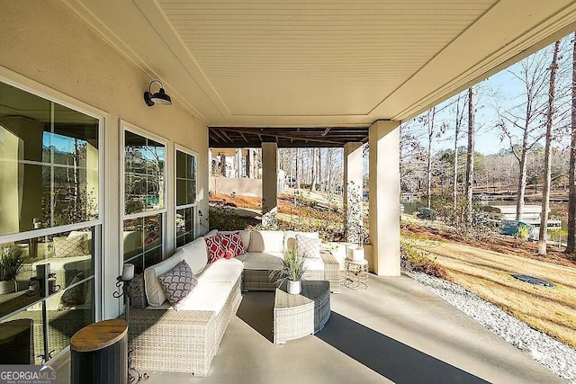 view of patio featuring outdoor lounge area