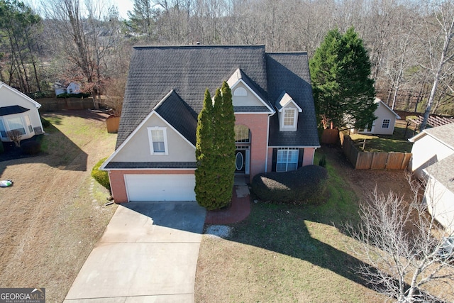 view of property featuring a garage