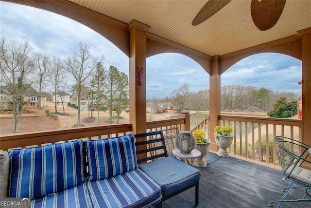 deck with an outdoor hangout area