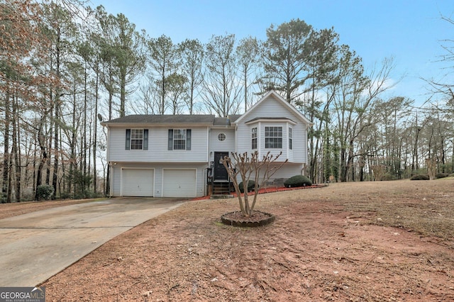 bi-level home with a garage