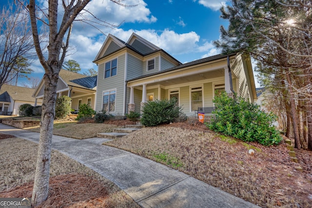 view of front of home with a porch