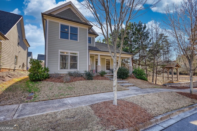 view of front of house featuring covered porch