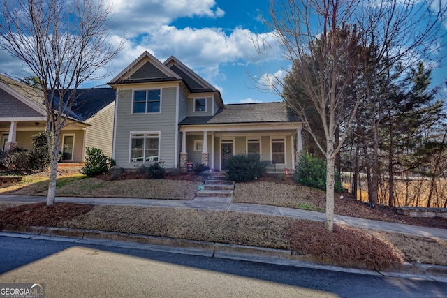 view of front of home featuring covered porch