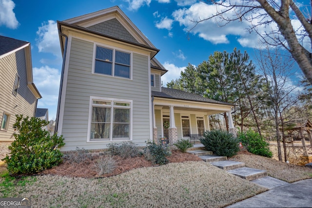 view of front of property with covered porch