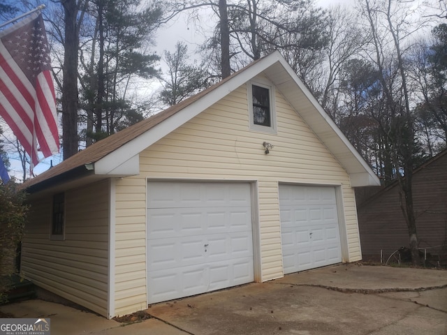 view of garage