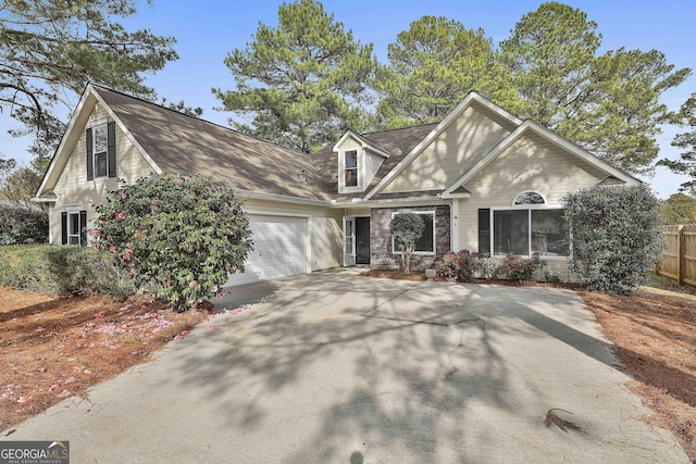 view of front of home featuring a garage