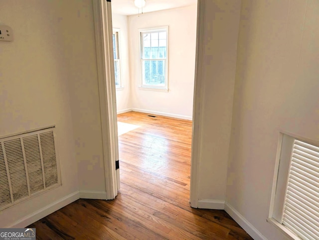 hall featuring hardwood / wood-style flooring