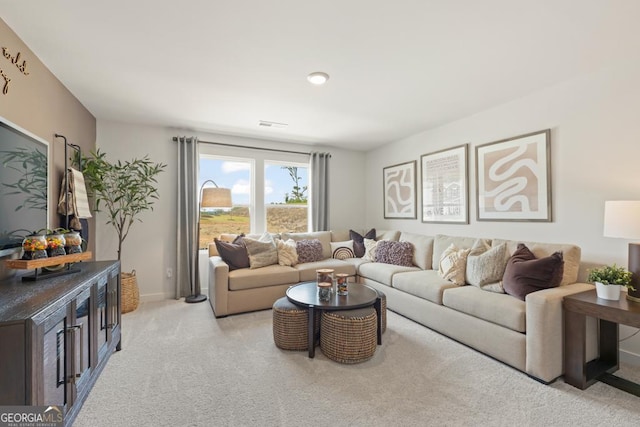 view of carpeted living room