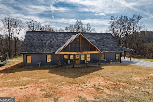 view of front of home with a patio