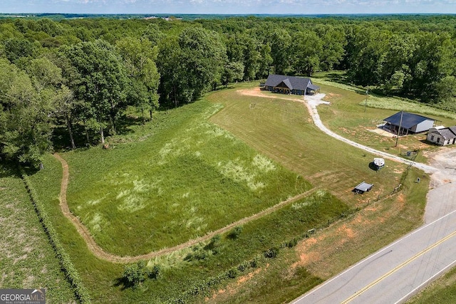 4059 Wildcat Bridge Rd, Royston, GA 30662 - birds eye view of property with a rural view and a wooded view