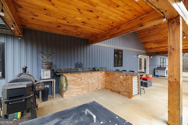 4059 Wildcat Bridge Rd, Royston, GA 30662 - view of patio featuring french doors and outdoor dry bar