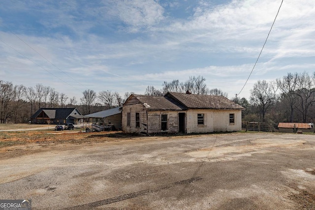 view of single story home