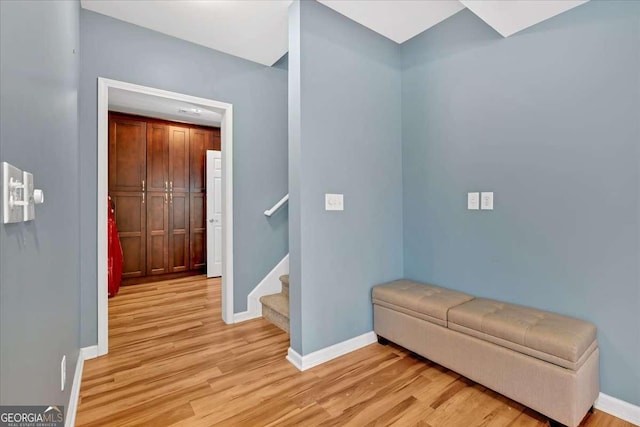 living area featuring light hardwood / wood-style floors