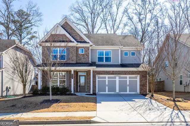 view of front of house with a garage