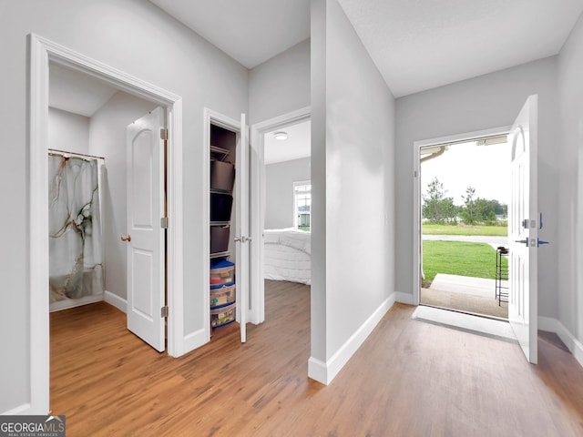 foyer featuring light hardwood / wood-style floors