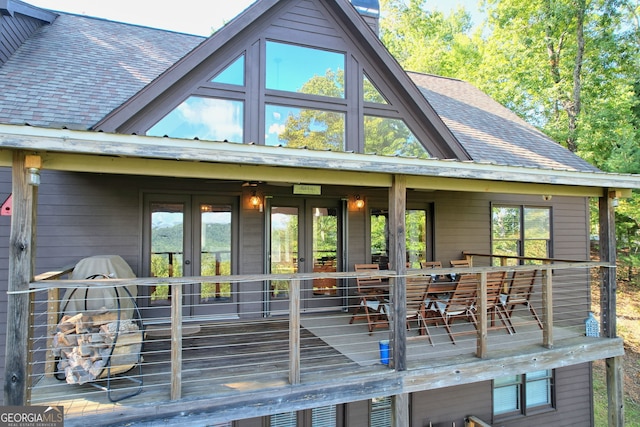 rear view of house with french doors