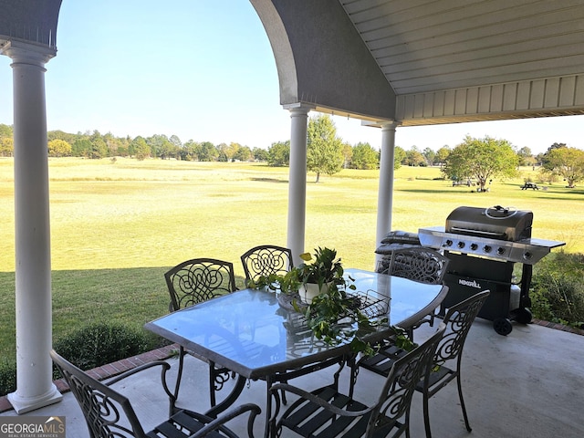 view of patio featuring area for grilling