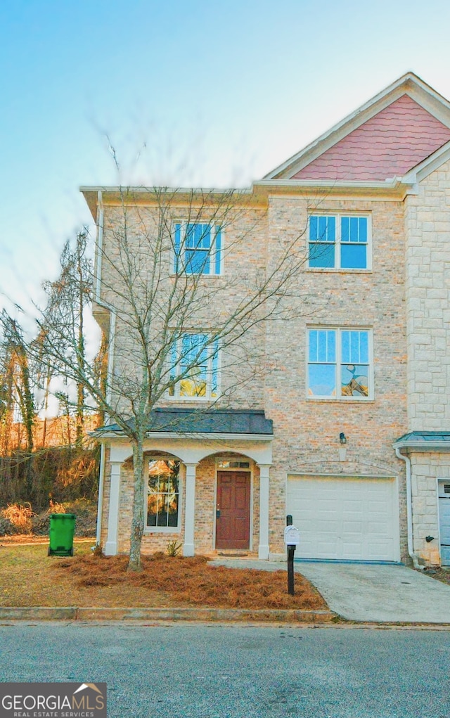 view of front of house with a garage