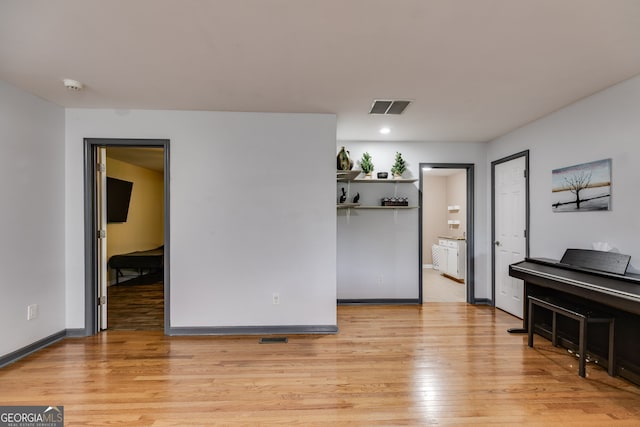 interior space featuring light wood-type flooring